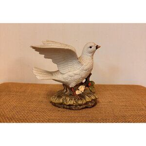 White Dove Figurine #58733 Matt Porcelain Bisque White Bird Dove Figure by Enesc